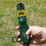 Wind meter. (Texas A&M AgriLife Research Photo by Kay Ledbetter)