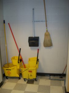 Image of mops left in buckets